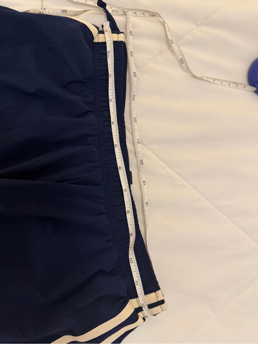 adidas Navy Athletic Shorts with White 3-Stripes - Picture 7 of 7